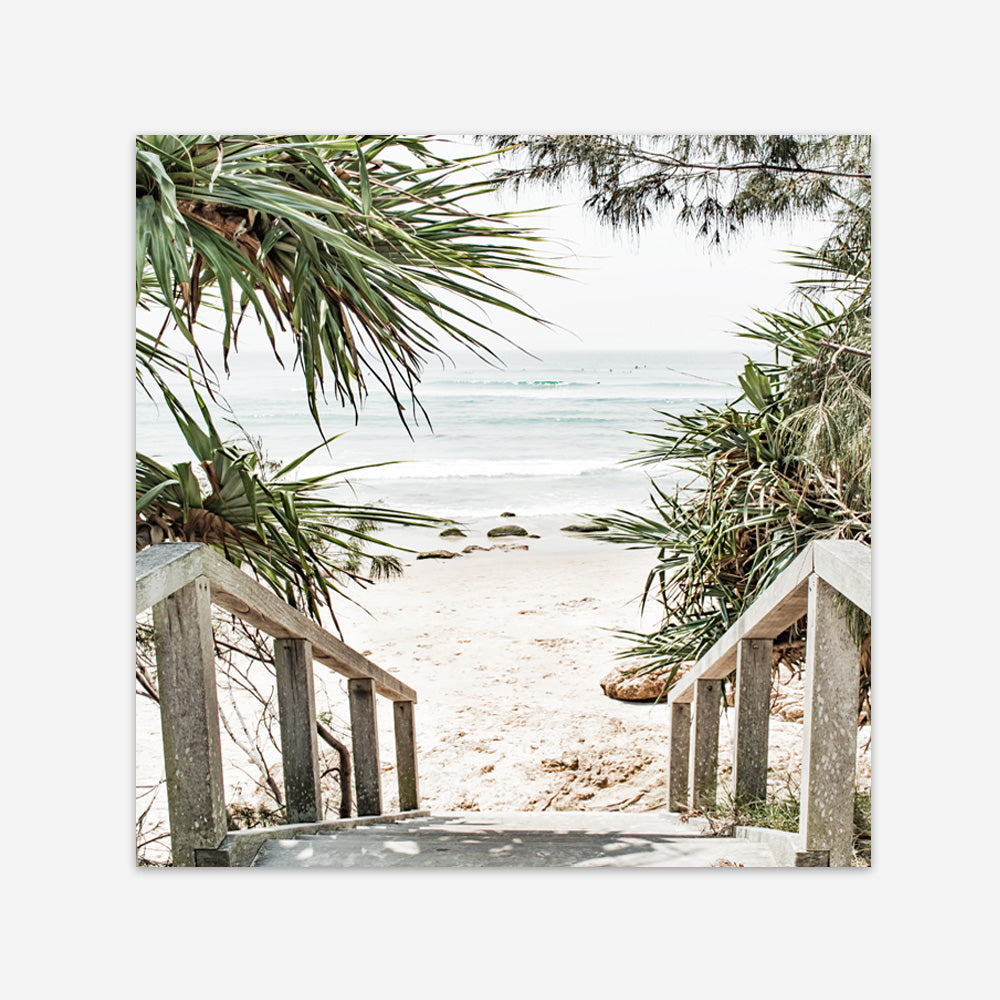 Shop Wategos Beach I (Square) Photo Art Print a coastal themed photography wall art print from The Print Emporium wall artwork collection - Buy Australian made fine art poster and framed prints for the home and your interior decor, TPE-965-AP