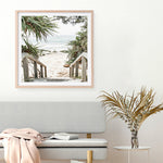 Shop Wategos Beach I (Square) Photo Art Print a coastal themed photography wall art print from The Print Emporium wall artwork collection - Buy Australian made fine art poster and framed prints for the home and your interior decor, TPE-965-AP