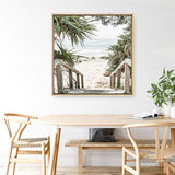 Shop Wategos Beach I (Square) Photo Canvas a coastal themed photography framed stretched canvas print from The Print Emporium wall artwork collection - Buy Australian made prints for the home and your interior decor space, TPE-965-CA-40X40-NF