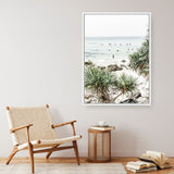 Shop Wategos Beach II Photo Canvas Print a coastal themed photography framed stretched canvas print from The Print Emporium wall artwork collection - Buy Australian made prints for the home and your interior decor space, TPE-954-CA-35X46-NF