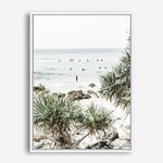 Shop Wategos Beach II Photo Canvas Print a coastal themed photography framed stretched canvas print from The Print Emporium wall artwork collection - Buy Australian made prints for the home and your interior decor space, TPE-954-CA-35X46-NF