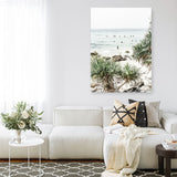 Shop Wategos Beach II Photo Canvas Print a coastal themed photography framed stretched canvas print from The Print Emporium wall artwork collection - Buy Australian made prints for the home and your interior decor space, TPE-954-CA-35X46-NF