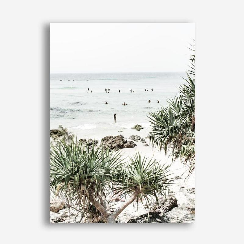 Shop Wategos Beach II Photo Canvas Print a coastal themed photography framed stretched canvas print from The Print Emporium wall artwork collection - Buy Australian made prints for the home and your interior decor space, TPE-954-CA-35X46-NF
