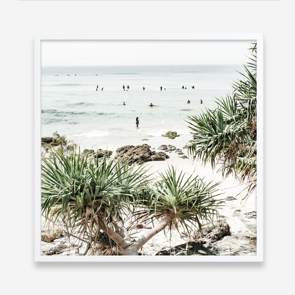 Shop Wategos Beach II (Square) Photo Art Print a coastal themed photography wall art print from The Print Emporium wall artwork collection - Buy Australian made fine art poster and framed prints for the home and your interior decor, TPE-966-AP