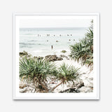 Shop Wategos Beach II (Square) Photo Art Print a coastal themed photography wall art print from The Print Emporium wall artwork collection - Buy Australian made fine art poster and framed prints for the home and your interior decor, TPE-966-AP