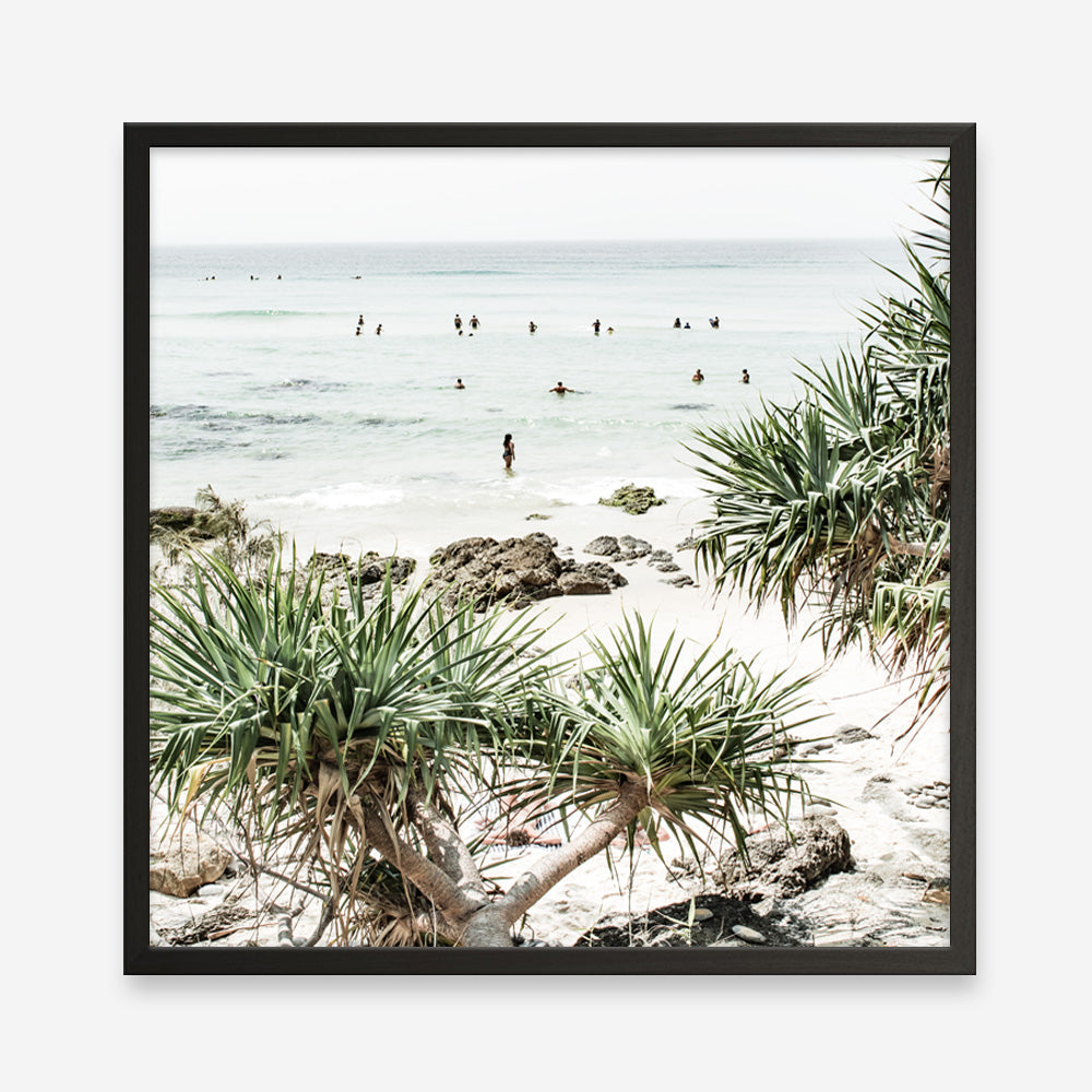 Shop Wategos Beach II (Square) Photo Art Print a coastal themed photography wall art print from The Print Emporium wall artwork collection - Buy Australian made fine art poster and framed prints for the home and your interior decor, TPE-966-AP