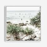 Shop Wategos Beach II (Square) Photo Canvas a coastal themed photography framed stretched canvas print from The Print Emporium wall artwork collection - Buy Australian made prints for the home and your interior decor space, TPE-966-CA-40X40-NF