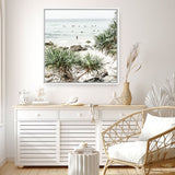 Shop Wategos Beach II (Square) Photo Canvas a coastal themed photography framed stretched canvas print from The Print Emporium wall artwork collection - Buy Australian made prints for the home and your interior decor space, TPE-966-CA-40X40-NF