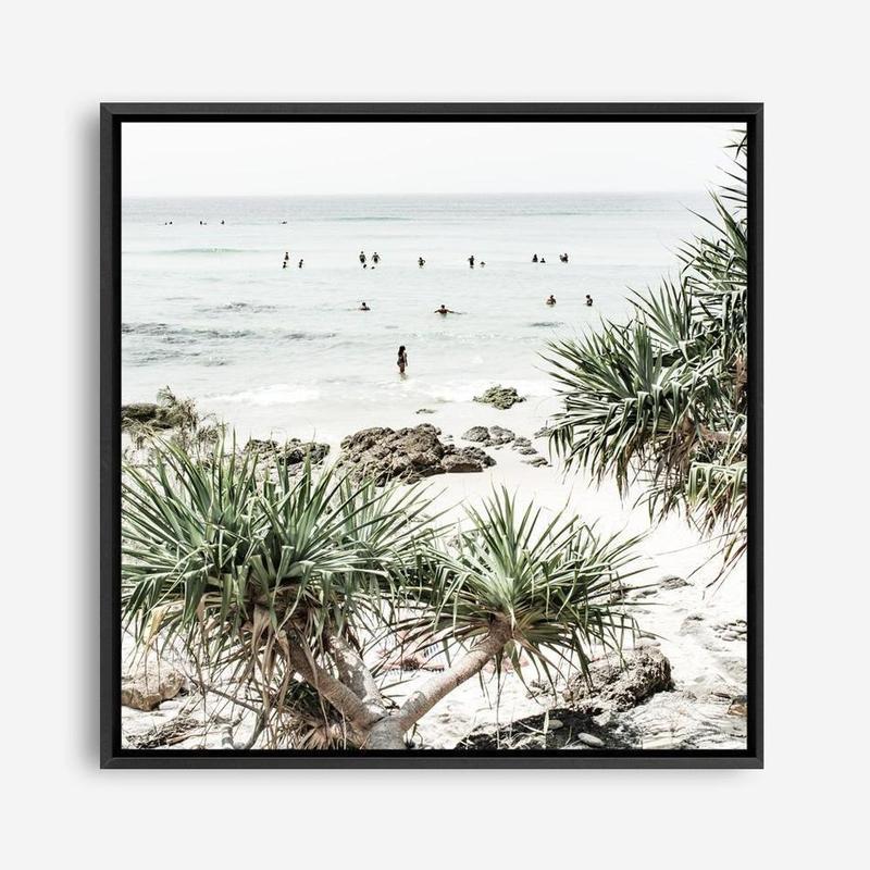 Shop Wategos Beach II (Square) Photo Canvas a coastal themed photography framed stretched canvas print from The Print Emporium wall artwork collection - Buy Australian made prints for the home and your interior decor space, TPE-966-CA-40X40-NF