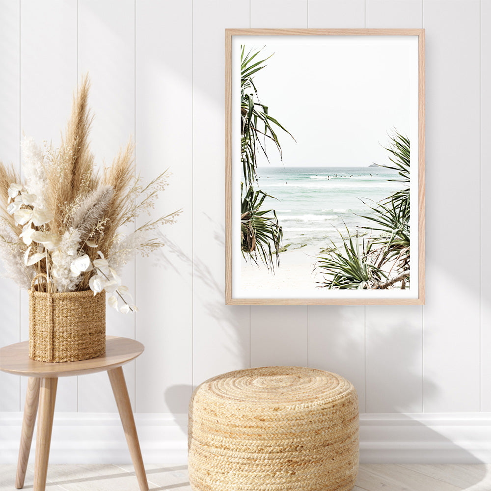 Shop Wategos Beach III Photo Art Print a coastal themed photography wall art print from The Print Emporium wall artwork collection - Buy Australian made fine art poster and framed prints for the home and your interior decor, TPE-956-AP