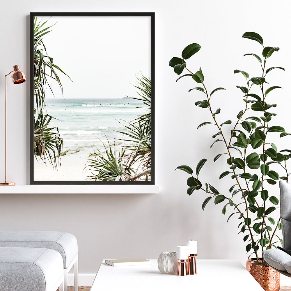 Shop Wategos Beach III Photo Art Print a coastal themed photography wall art print from The Print Emporium wall artwork collection - Buy Australian made fine art poster and framed prints for the home and your interior decor, TPE-956-AP