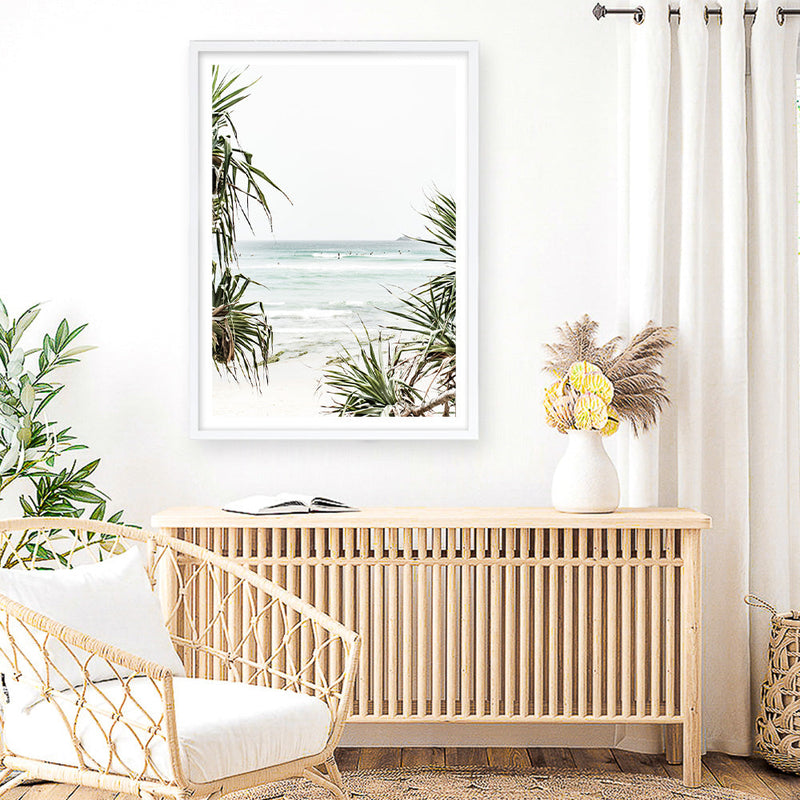 Shop Wategos Beach III Photo Art Print a coastal themed photography wall art print from The Print Emporium wall artwork collection - Buy Australian made fine art poster and framed prints for the home and your interior decor, TPE-956-AP