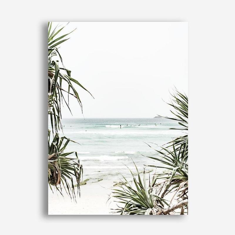 Shop Wategos Beach III Photo Canvas Print a coastal themed photography framed stretched canvas print from The Print Emporium wall artwork collection - Buy Australian made prints for the home and your interior decor space, TPE-956-CA-35X46-NF