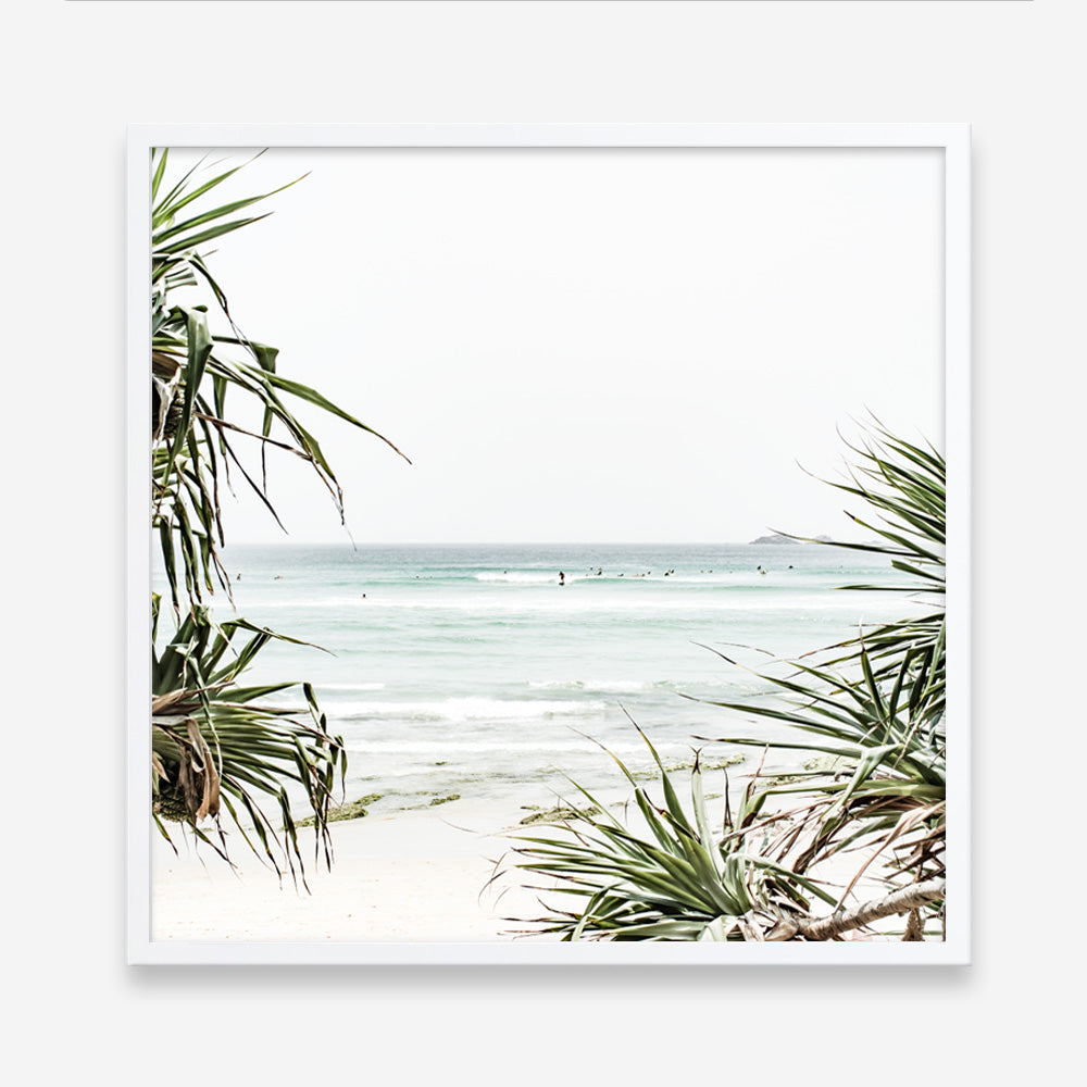 Shop Wategos Beach III (Square) Photo Art Print a coastal themed photography wall art print from The Print Emporium wall artwork collection - Buy Australian made fine art poster and framed prints for the home and your interior decor, TPE-967-AP