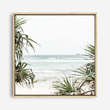 Shop Wategos Beach III (Square) Photo Canvas a coastal themed photography framed stretched canvas print from The Print Emporium wall artwork collection - Buy Australian made prints for the home and your interior decor space, TPE-967-CA-40X40-NF