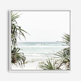Shop Wategos Beach III (Square) Photo Canvas a coastal themed photography framed stretched canvas print from The Print Emporium wall artwork collection - Buy Australian made prints for the home and your interior decor space, TPE-967-CA-40X40-NF