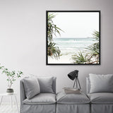 Shop Wategos Beach III (Square) Photo Canvas a coastal themed photography framed stretched canvas print from The Print Emporium wall artwork collection - Buy Australian made prints for the home and your interior decor space, TPE-967-CA-40X40-NF