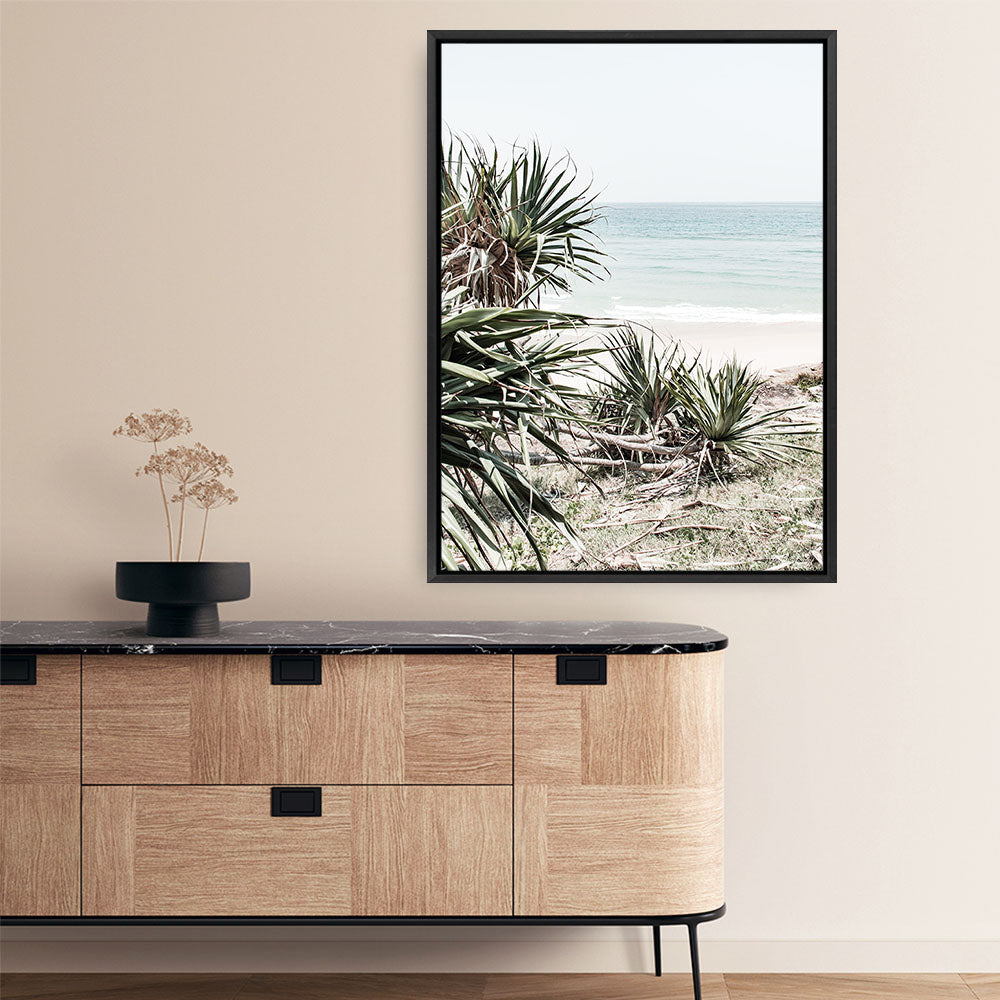 Shop Wategos Beach IV Photo Canvas Print a coastal themed photography framed stretched canvas print from The Print Emporium wall artwork collection - Buy Australian made prints for the home and your interior decor space, TPE-978-CA-35X46-NF