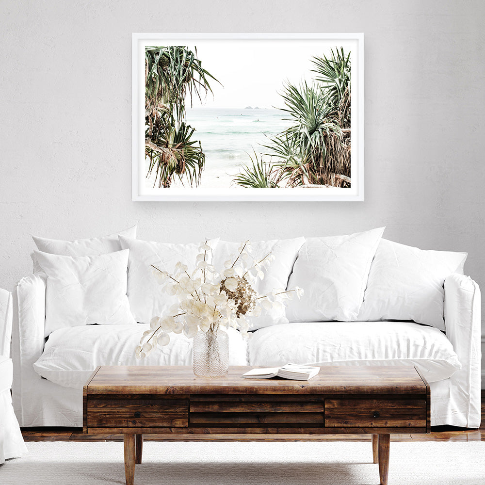 Shop Wategos Views Photo Art Print a coastal themed photography wall art print from The Print Emporium wall artwork collection - Buy Australian made fine art poster and framed prints for the home and your interior decor, TPE-953-AP