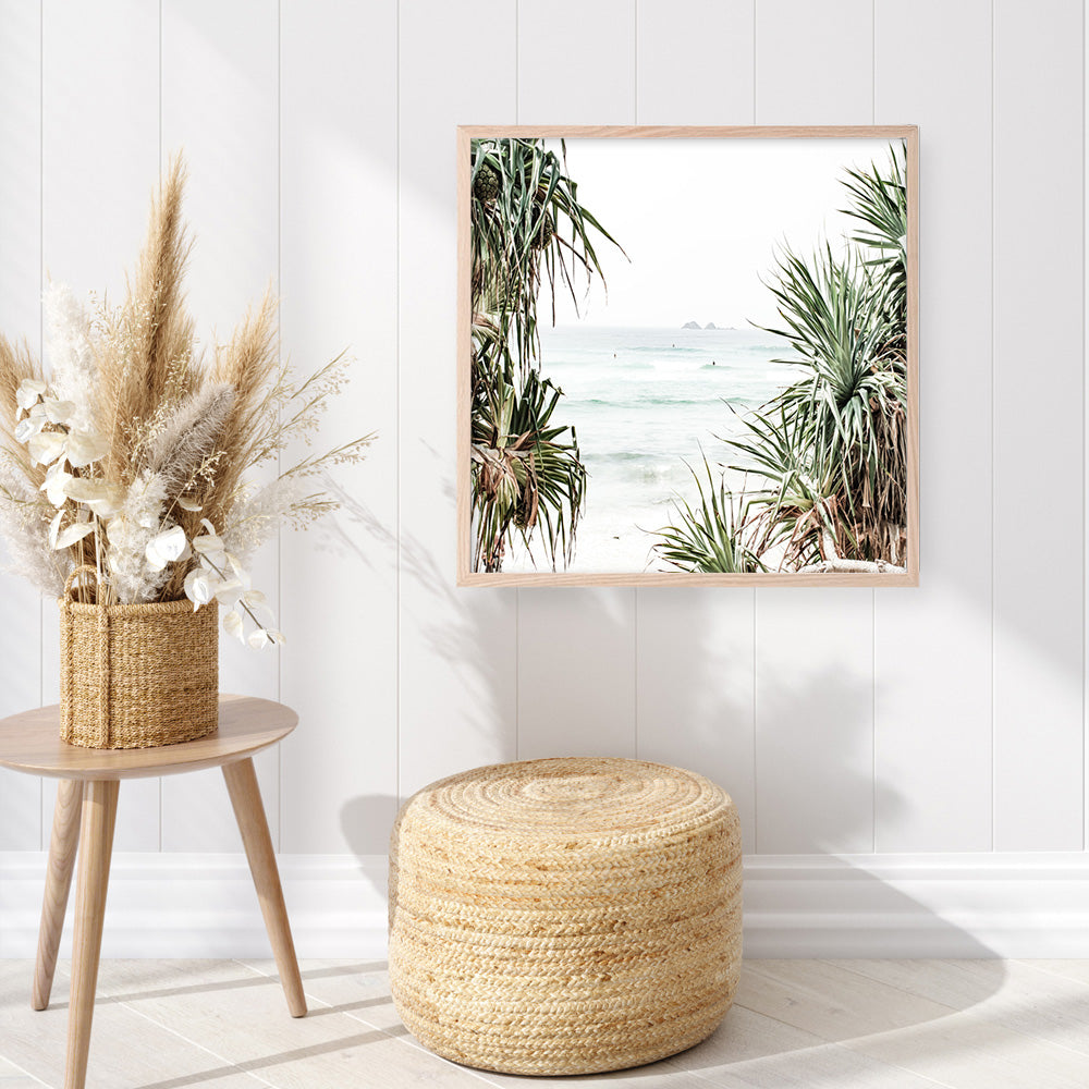 Shop Wategos Views (Square) Photo Art Print a coastal themed photography wall art print from The Print Emporium wall artwork collection - Buy Australian made fine art poster and framed prints for the home and your interior decor, TPE-969-AP
