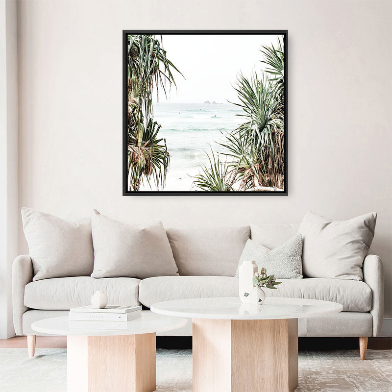 Shop Wategos Views (Square) Photo Canvas a coastal themed photography framed stretched canvas print from The Print Emporium wall artwork collection - Buy Australian made prints for the home and your interior decor space, TPE-969-CA-40X40-NF