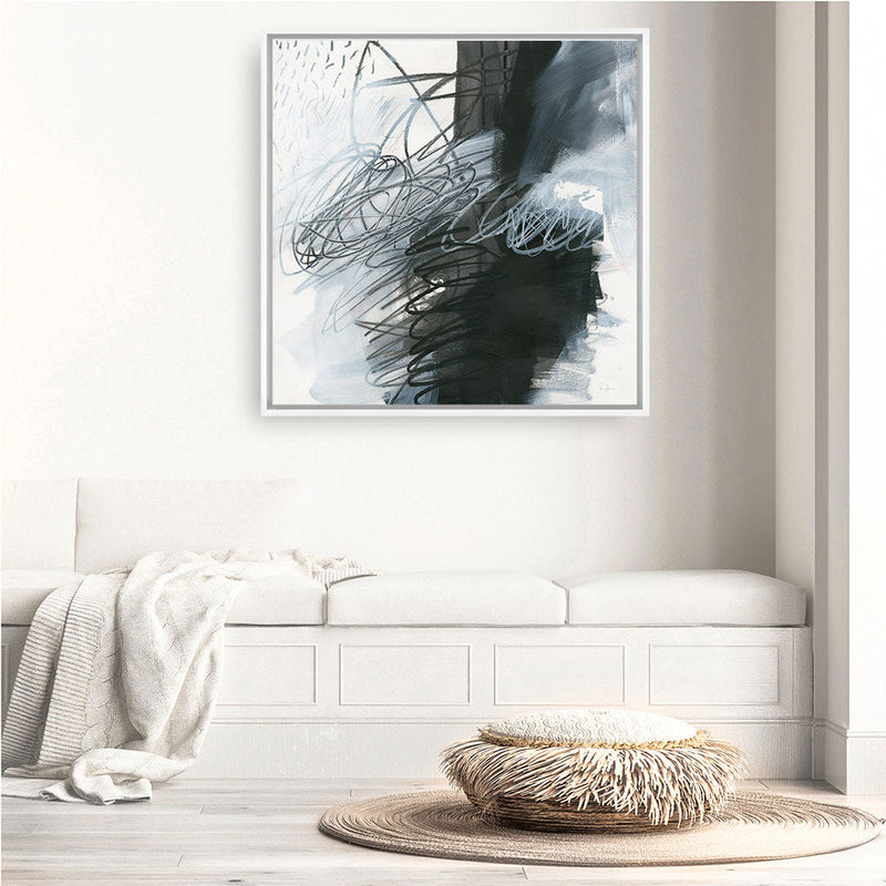 Shop Whats Happening I (Square) Canvas Print a painted abstract themed framed canvas wall art print from The Print Emporium artwork collection - Buy Australian made fine art painting style stretched canvas prints for the home and your interior decor space, TPE-WA-14273-CA-40X40-NF