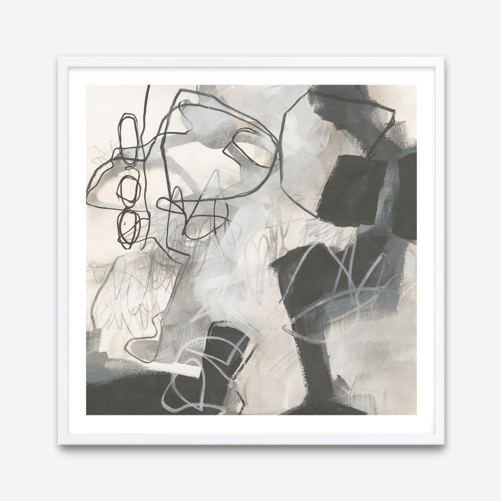 Shop Whats Happening II Neutral (Square) Art Print a painted abstract themed wall art print from The Print Emporium wall artwork collection - Buy Australian made fine art painting style poster and framed prints for the home and your interior decor room, TPE-WA-59009-AP