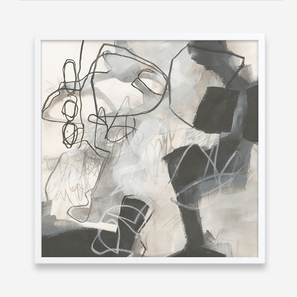 Shop Whats Happening II Neutral (Square) Art Print a painted abstract themed wall art print from The Print Emporium wall artwork collection - Buy Australian made fine art painting style poster and framed prints for the home and your interior decor room, TPE-WA-59009-AP