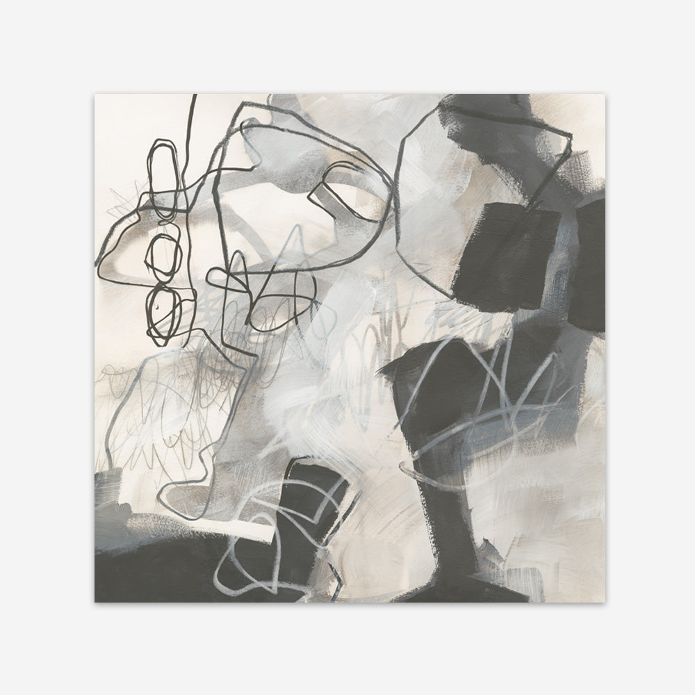 Shop Whats Happening II Neutral (Square) Art Print a painted abstract themed wall art print from The Print Emporium wall artwork collection - Buy Australian made fine art painting style poster and framed prints for the home and your interior decor room, TPE-WA-59009-AP