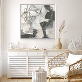 Shop Whats Happening II Neutral (Square) Canvas Print a painted abstract themed framed canvas wall art print from The Print Emporium artwork collection - Buy Australian made fine art painting style stretched canvas prints for the home and your interior decor space, TPE-WA-59009-CA-40X40-NF