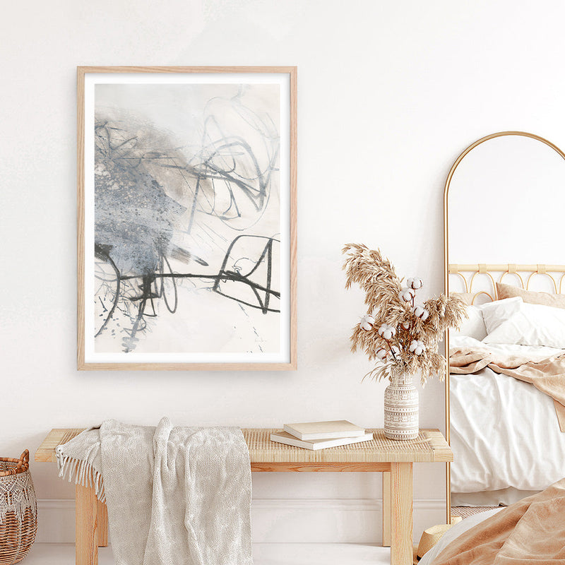 Shop Whats Happening III Neutral Art Print a painted abstract themed wall art print from The Print Emporium wall artwork collection - Buy Australian made fine art painting style poster and framed prints for the home and your interior decor room, TPE-WA-59010