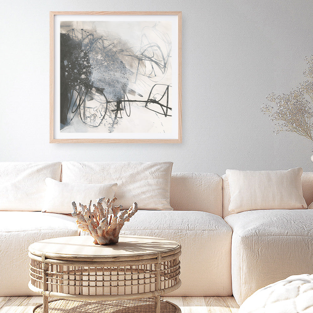 Shop Whats Happening III Neutral (Square) Art Print a painted abstract themed wall art print from The Print Emporium wall artwork collection - Buy Australian made fine art painting style poster and framed prints for the home and your interior decor room, TPE-WA-59010-AP