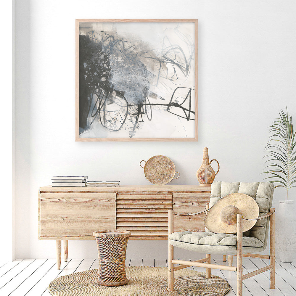 Shop Whats Happening III Neutral (Square) Art Print a painted abstract themed wall art print from The Print Emporium wall artwork collection - Buy Australian made fine art painting style poster and framed prints for the home and your interior decor room, TPE-WA-59010-AP