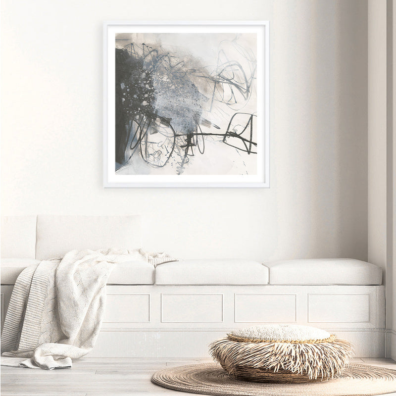 Shop Whats Happening III Neutral (Square) Art Print a painted abstract themed wall art print from The Print Emporium wall artwork collection - Buy Australian made fine art painting style poster and framed prints for the home and your interior decor room, TPE-WA-59010-AP