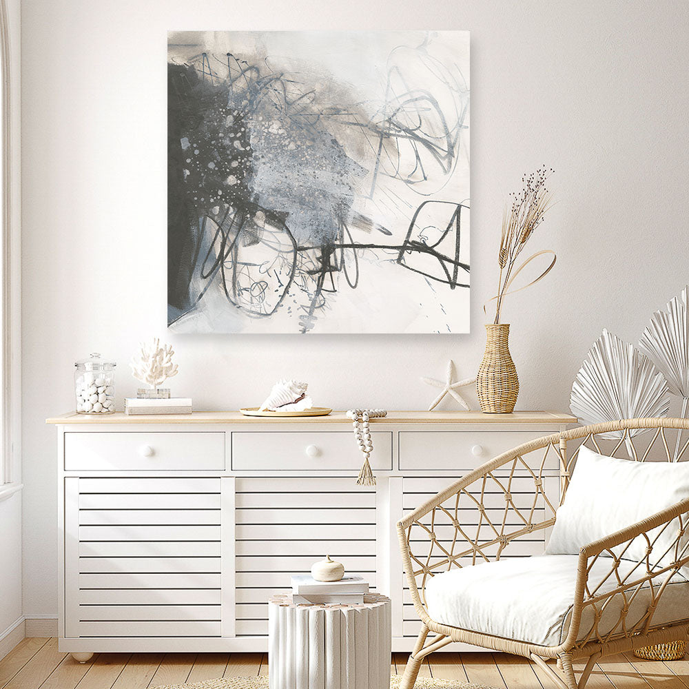 Shop Whats Happening III Neutral (Square) Canvas Print a painted abstract themed framed canvas wall art print from The Print Emporium artwork collection - Buy Australian made fine art painting style stretched canvas prints for the home and your interior decor space, TPE-WA-59010-CA-40X40-NF
