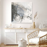 Shop Whats Happening III Neutral (Square) Canvas Print a painted abstract themed framed canvas wall art print from The Print Emporium artwork collection - Buy Australian made fine art painting style stretched canvas prints for the home and your interior decor space, TPE-WA-59010-CA-40X40-NF