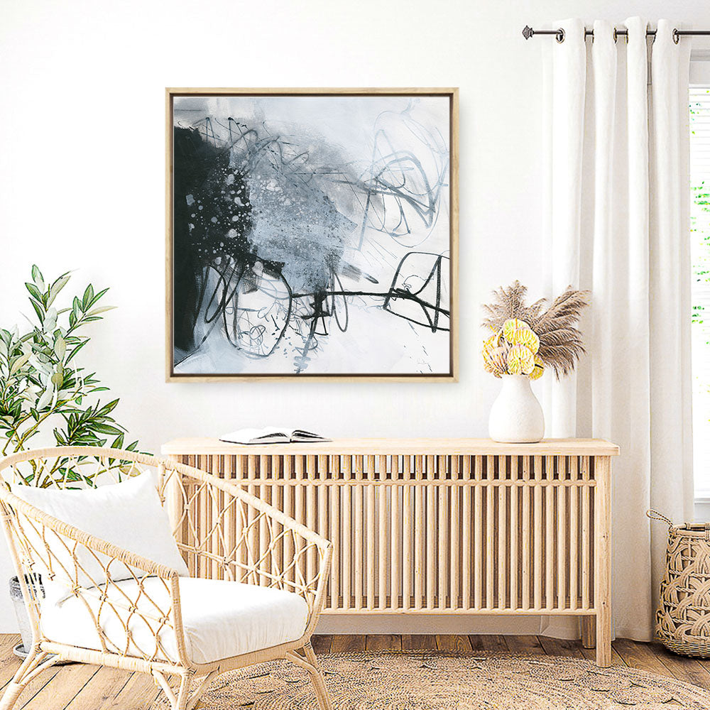 Shop Whats Happening III (Square) Canvas Print a painted abstract themed framed canvas wall art print from The Print Emporium artwork collection - Buy Australian made fine art painting style stretched canvas prints for the home and your interior decor space, TPE-WA-14275-CA-40X40-NF