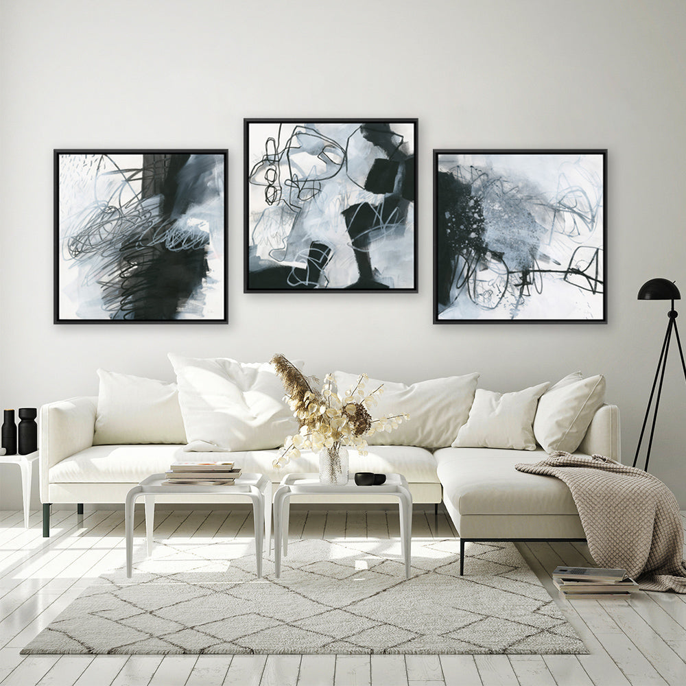 Shop Whats Happening III (Square) Canvas Print a painted abstract themed framed canvas wall art print from The Print Emporium artwork collection - Buy Australian made fine art painting style stretched canvas prints for the home and your interior decor space, TPE-WA-14275-CA-40X40-NF