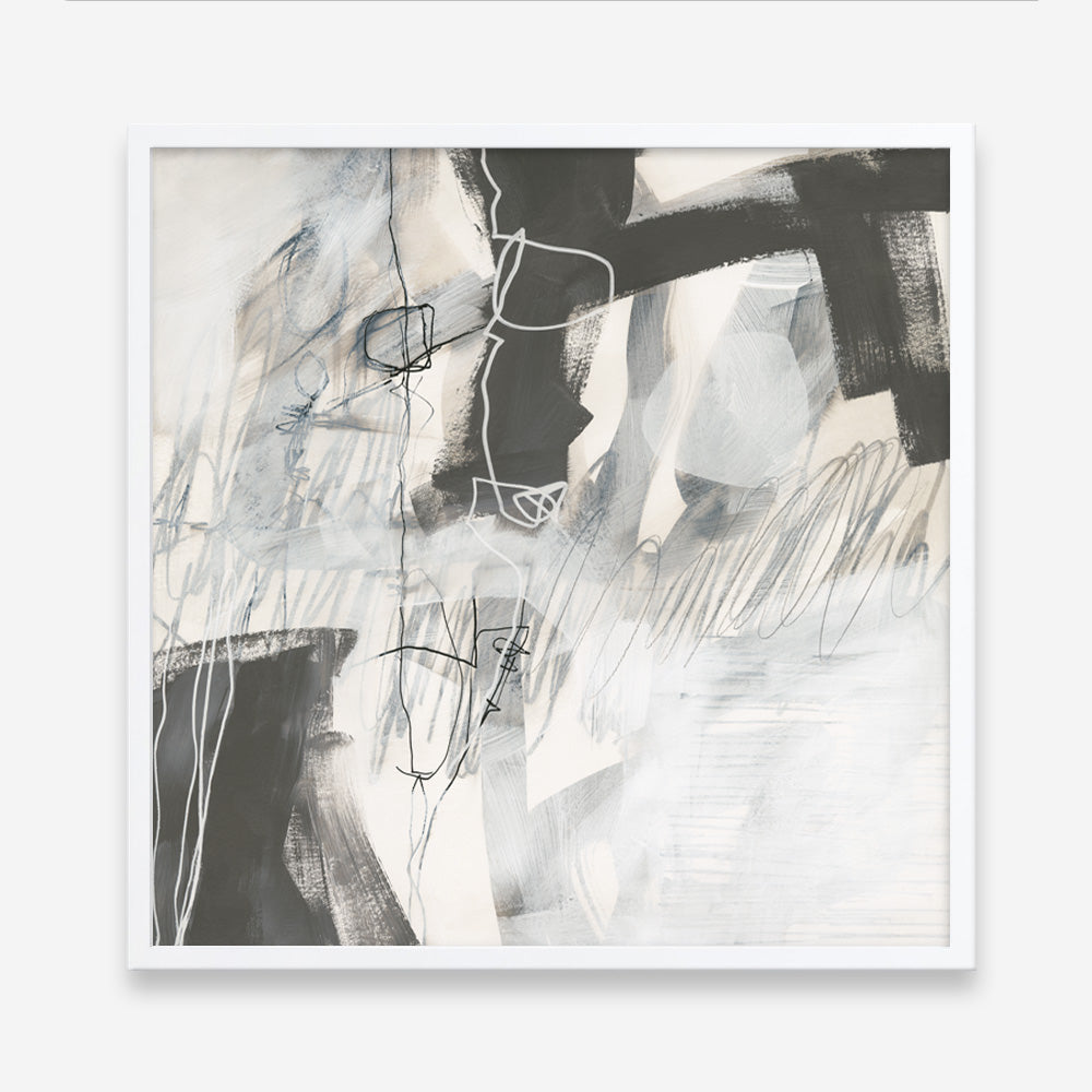 Shop Whats Happening V Neutral (Square) Art Print a painted abstract themed wall art print from The Print Emporium wall artwork collection - Buy Australian made fine art painting style poster and framed prints for the home and your interior decor room, TPE-WA-59011-AP