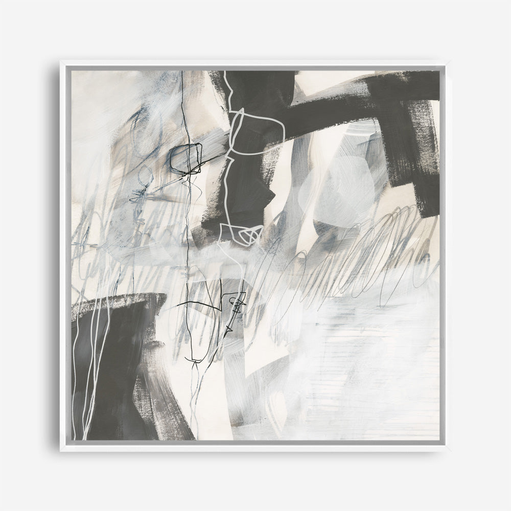 Shop Whats Happening V Neutral (Square) Canvas Print a painted abstract themed framed canvas wall art print from The Print Emporium artwork collection - Buy Australian made fine art painting style stretched canvas prints for the home and your interior decor space, TPE-WA-59011-CA-40X40-NF