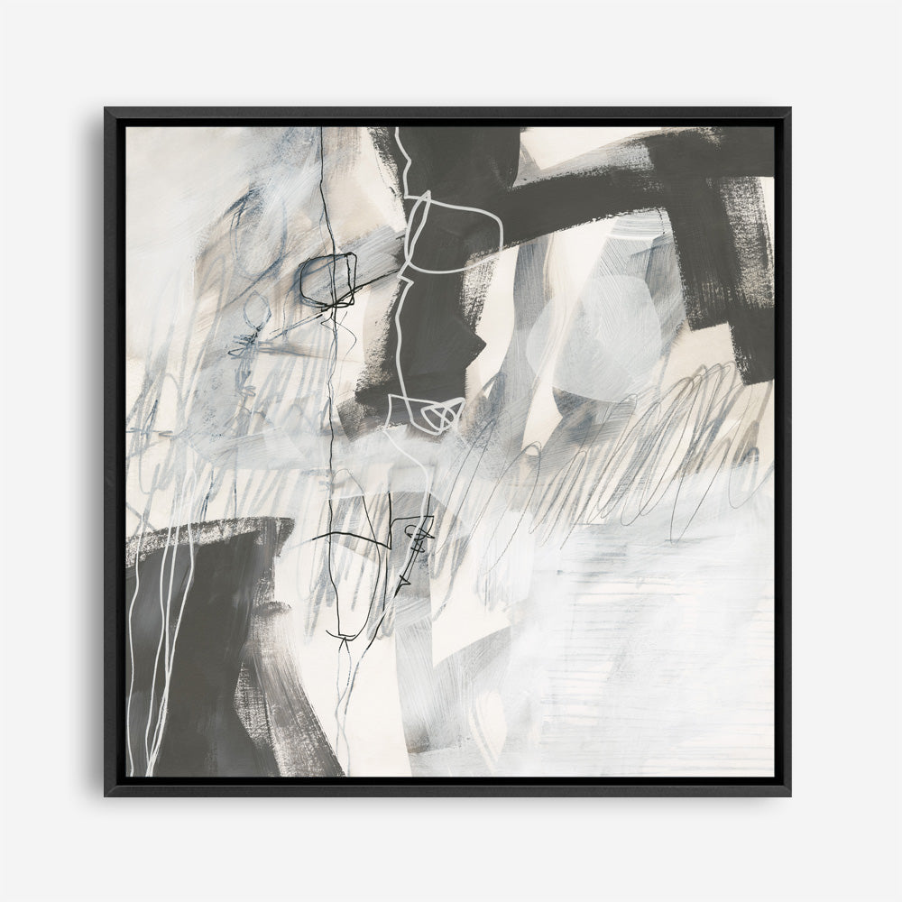 Shop Whats Happening V Neutral (Square) Canvas Print a painted abstract themed framed canvas wall art print from The Print Emporium artwork collection - Buy Australian made fine art painting style stretched canvas prints for the home and your interior decor space, TPE-WA-59011-CA-40X40-NF