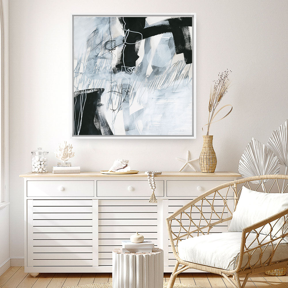 Shop Whats Happening V (Square) Canvas Print a painted abstract themed framed canvas wall art print from The Print Emporium artwork collection - Buy Australian made fine art painting style stretched canvas prints for the home and your interior decor space, TPE-WA-23513-CA-40X40-NF