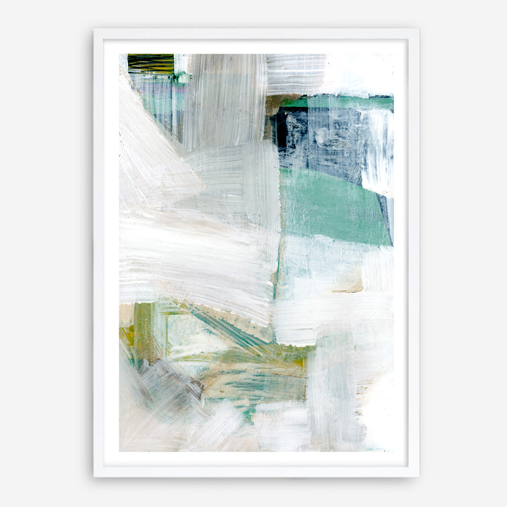 Shop White Blues I Art Print a painted abstract themed wall art print from The Print Emporium wall artwork collection - Buy Australian made fine art painting style poster and framed prints for the home and your interior decor room, TPE-PC-WZ023-AP