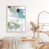 Shop White Blues I Art Print a painted abstract themed wall art print from The Print Emporium wall artwork collection - Buy Australian made fine art painting style poster and framed prints for the home and your interior decor room, TPE-PC-WZ023-AP