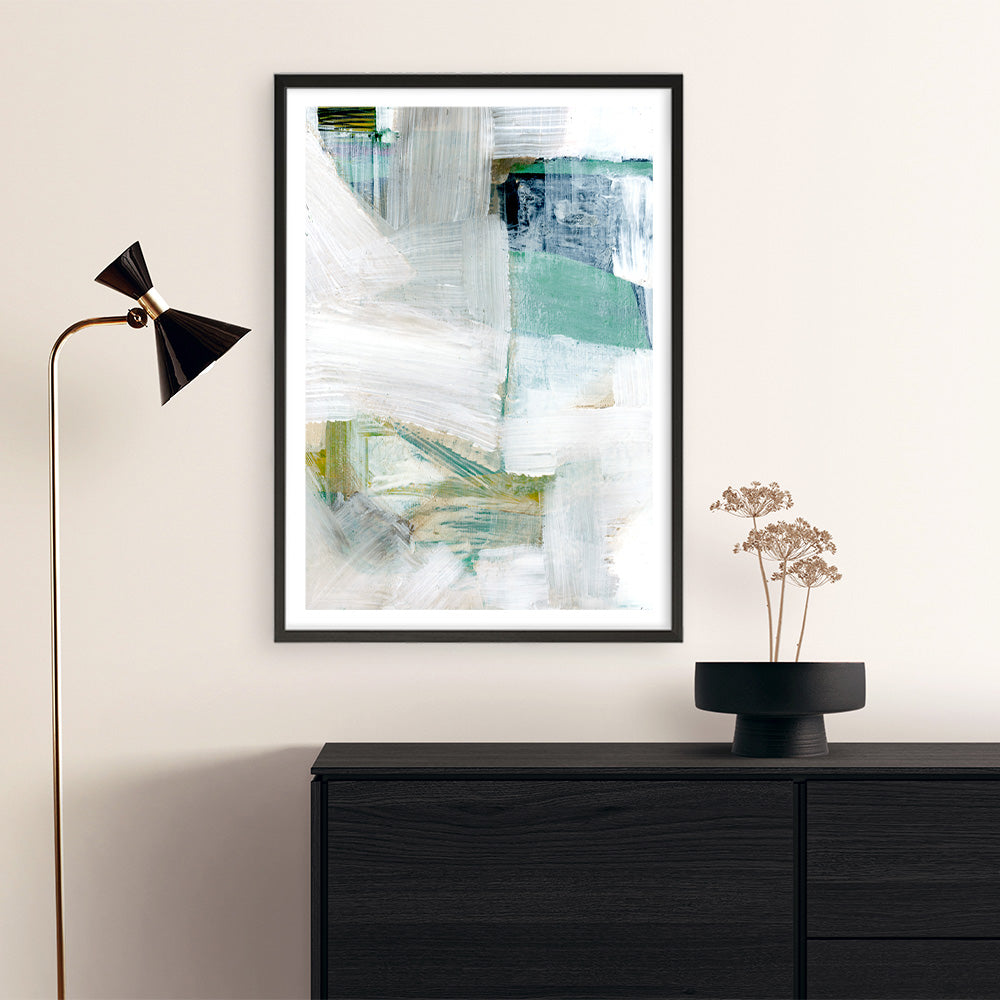 Shop White Blues I Art Print a painted abstract themed wall art print from The Print Emporium wall artwork collection - Buy Australian made fine art painting style poster and framed prints for the home and your interior decor room, TPE-PC-WZ023-AP