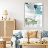 Shop White Blues I Canvas Print a painted abstract themed framed canvas wall art print from The Print Emporium artwork collection - Buy Australian made fine art painting style stretched canvas prints for the home and your interior decor space, TPE-PC-WZ023-CA-35X46-NF