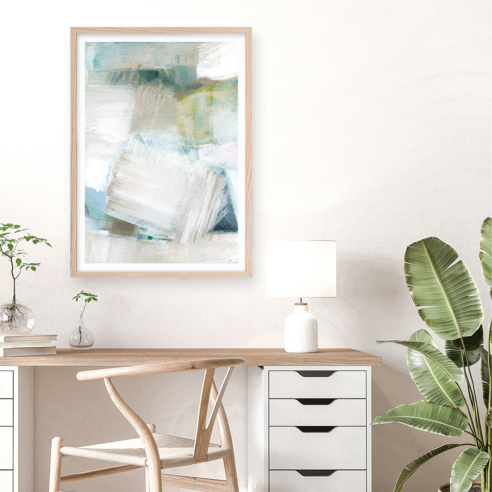 Shop White Blues II Art Print a painted abstract themed wall art print from The Print Emporium wall artwork collection - Buy Australian made fine art painting style poster and framed prints for the home and your interior decor room, TPE-PC-WZ024-AP