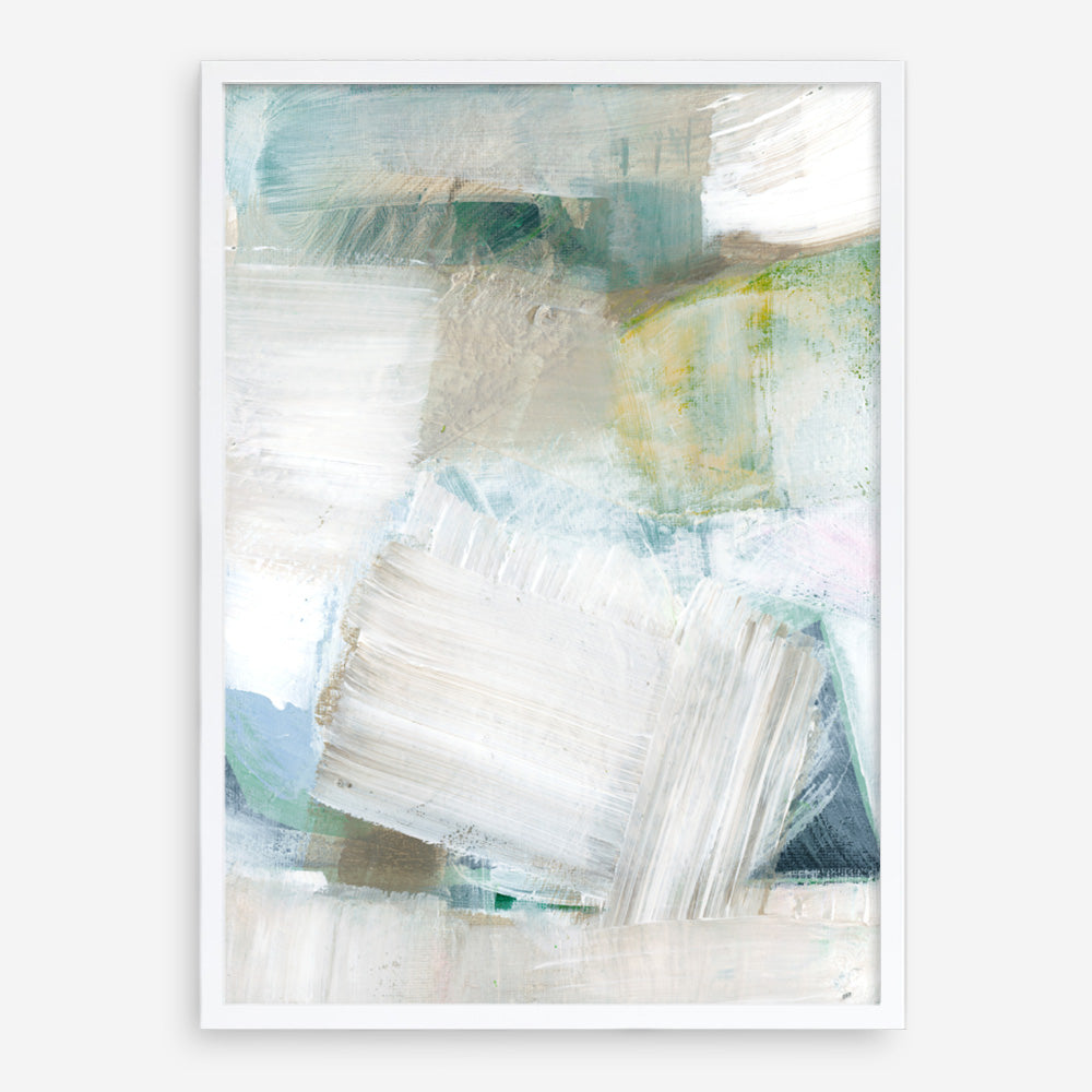 Shop White Blues II Art Print a painted abstract themed wall art print from The Print Emporium wall artwork collection - Buy Australian made fine art painting style poster and framed prints for the home and your interior decor room, TPE-PC-WZ024-AP