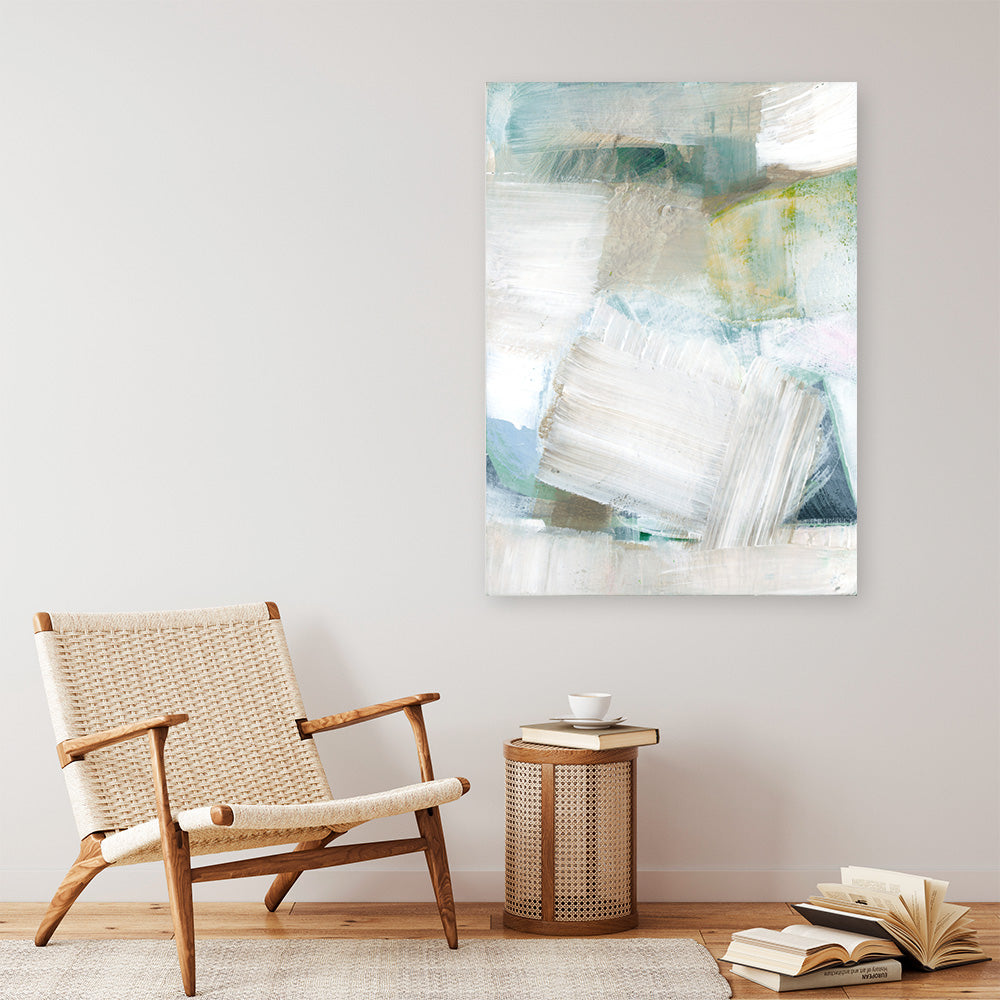 Shop White Blues II Canvas Print a painted abstract themed framed canvas wall art print from The Print Emporium artwork collection - Buy Australian made fine art painting style stretched canvas prints for the home and your interior decor space, TPE-PC-WZ024-CA-35X46-NF