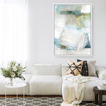 Shop White Blues II Canvas Print a painted abstract themed framed canvas wall art print from The Print Emporium artwork collection - Buy Australian made fine art painting style stretched canvas prints for the home and your interior decor space, TPE-PC-WZ024-CA-35X46-NF